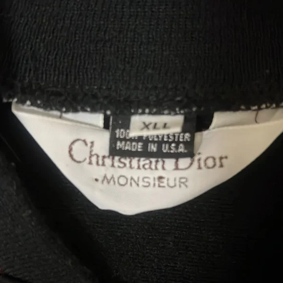 Christian Dior Vintage Men's Monsieur Track Jacket Black Extra Large Long XLL